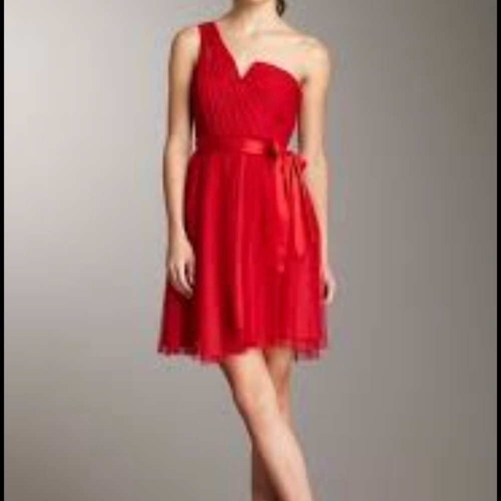 Max and Cleo NWT “Susan” red one shoulder dress. - Picture 1 of 7